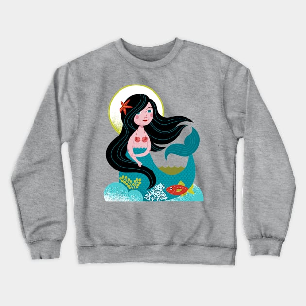 Mermaid Crewneck Sweatshirt by Lucie Rice Illustration and Design, LLC